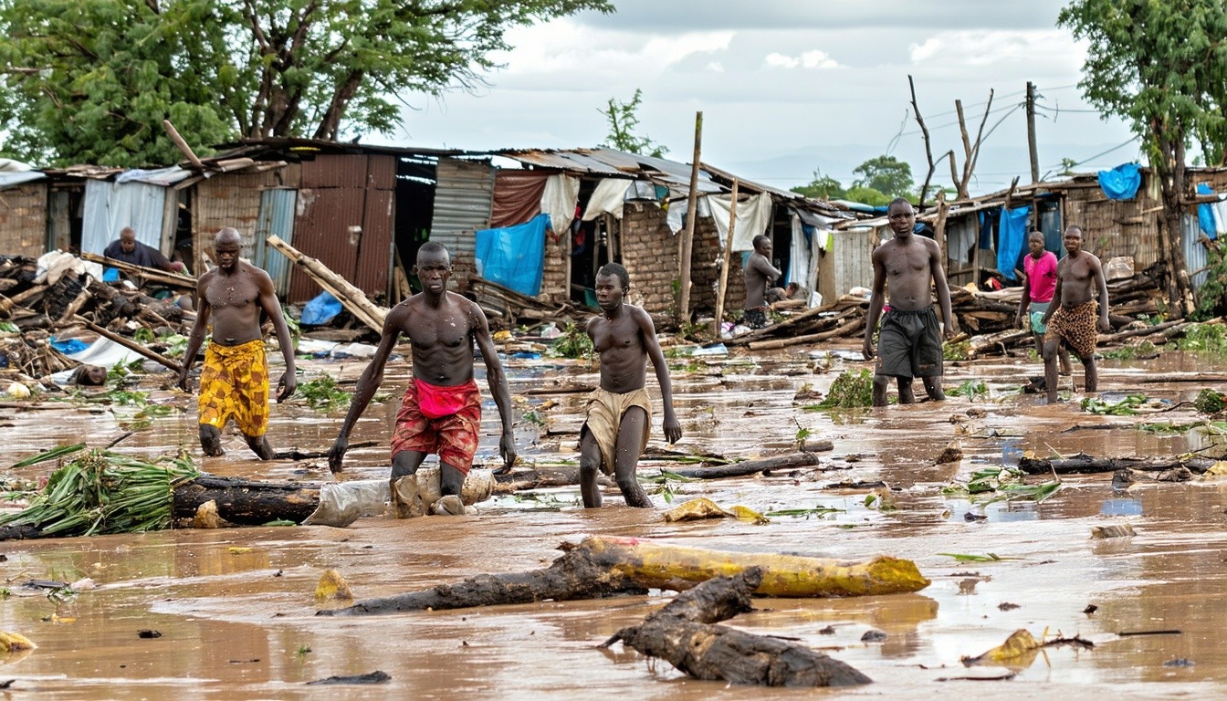Natural disaster in Uganda showing displaced people-1